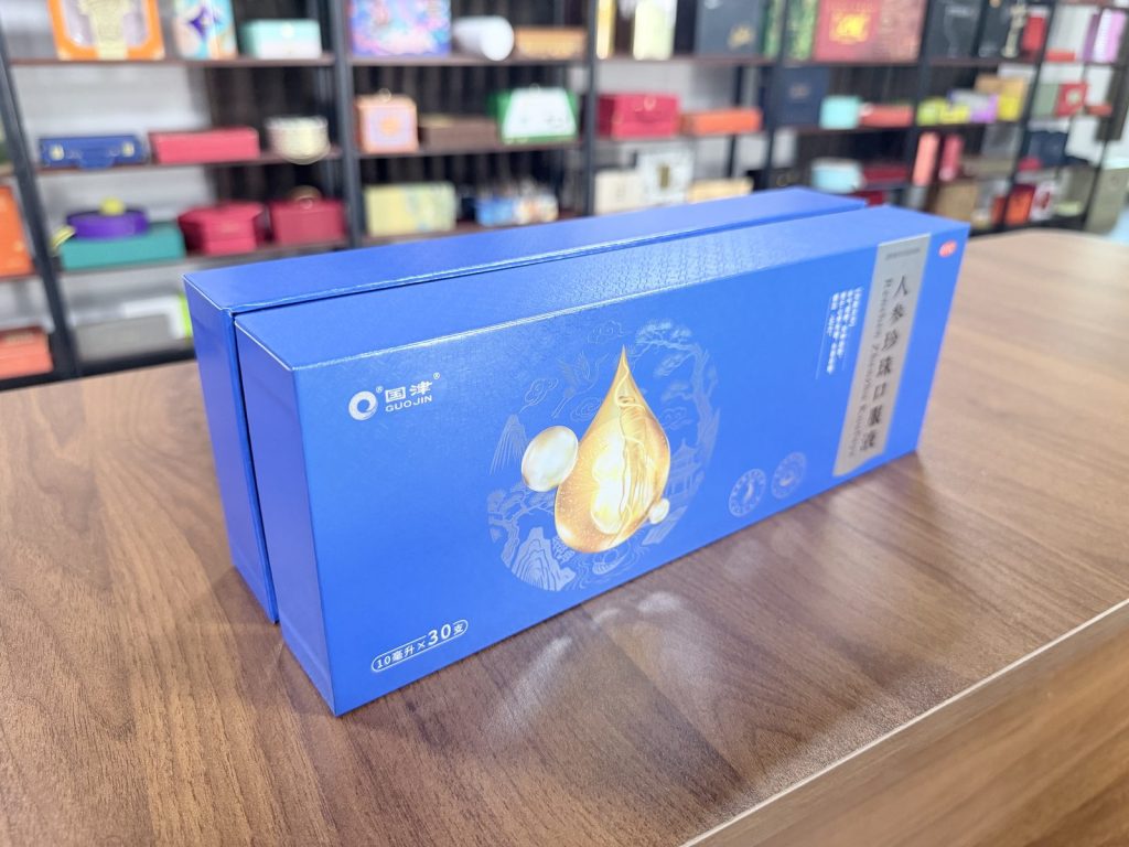 Premium Blue And White Oral Liquid Packaging Box With Chinese Label