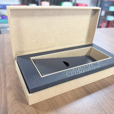 Elegant Beige Gift Box With Black Foam Insert For Premium Presentation
