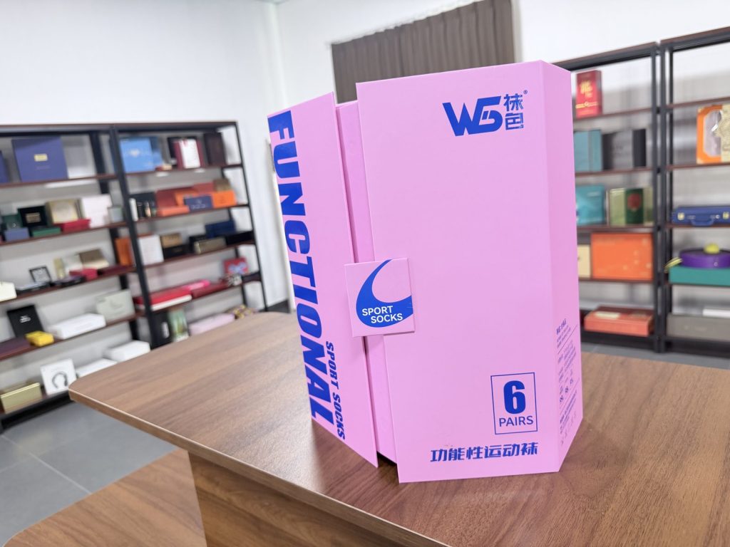 Pink Functional Sport Socks Gift Box Set With Bold Typography - view