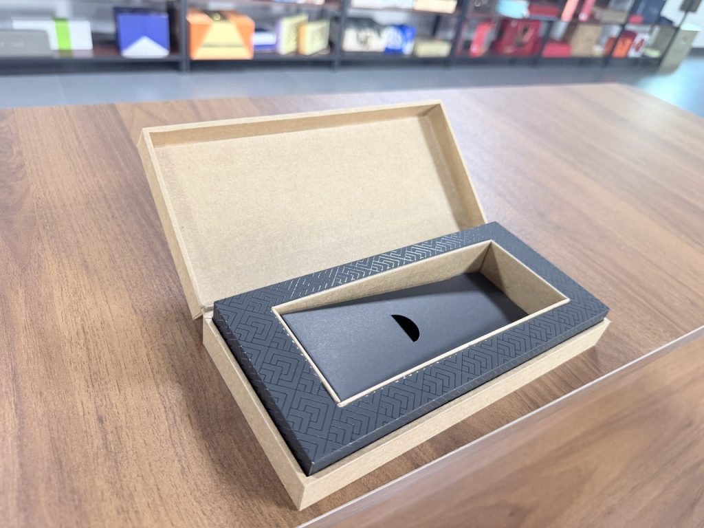 Elegant Beige Gift Box With Black Foam Insert For Premium Presentation - view