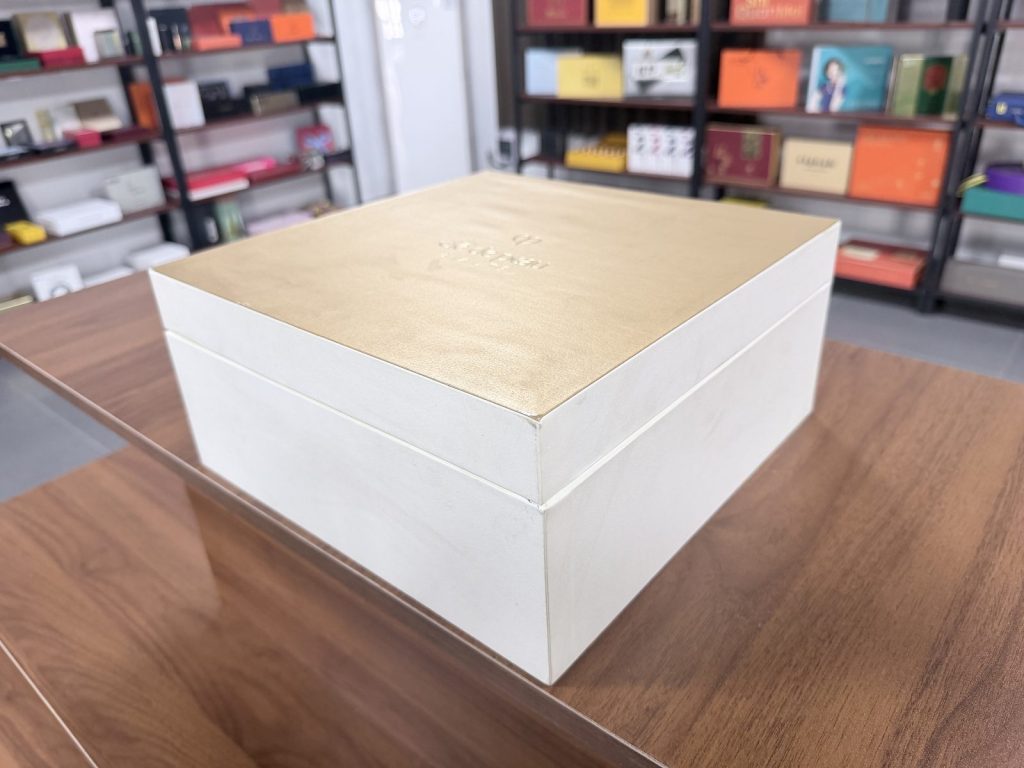 Premium Golden Presentation Box With Red Lining For Luxury Products - view