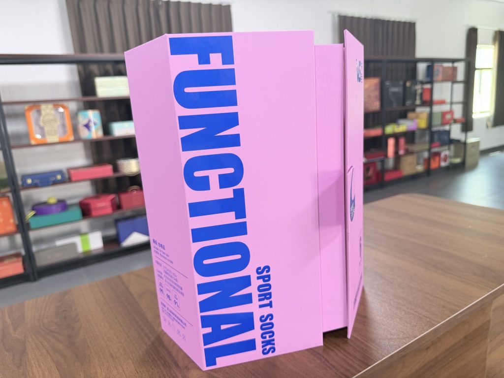 Pink Functional Sport Socks Gift Box Set With Bold Typography
