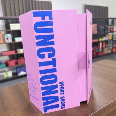 Pink Functional Sport Socks Gift Box Set With Bold Typography
